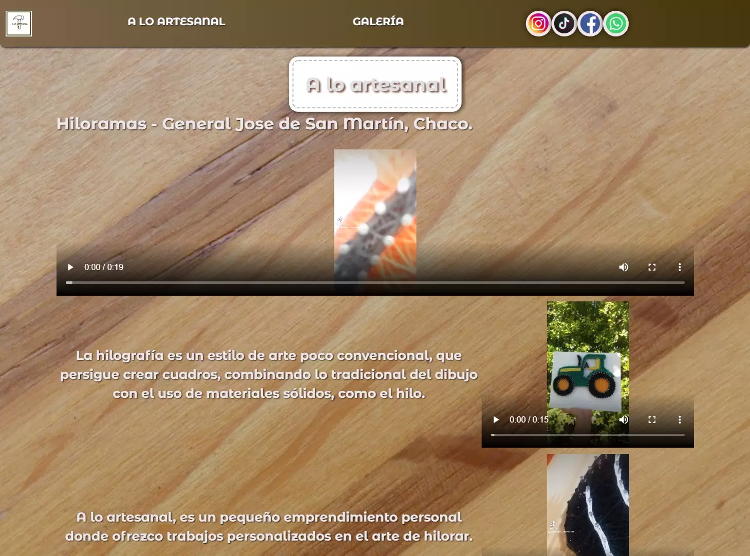 captura de sitio web landing page html css y js a lo artesanal